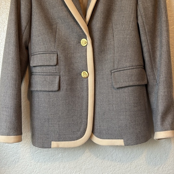 J. Crew Heather Gray Blazer with Ivory Accents - Picture 6 of 8